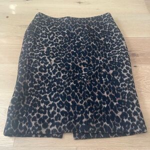 Talbots wool blend leopard skirt 8 animal print pencil